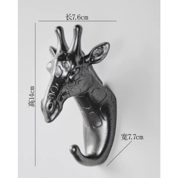 🧡5 ⭐ rated🧡METALLIC BLACK GIRAFFE Shaped wall hook - Picture 2 of 8